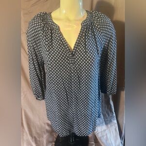 Sonoma Navy Geometric Women's Blouse